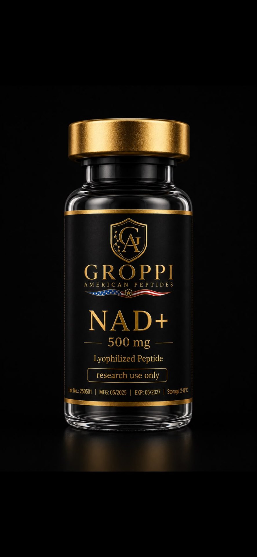 Groppi American Peptides NAD+ 500mg research vial